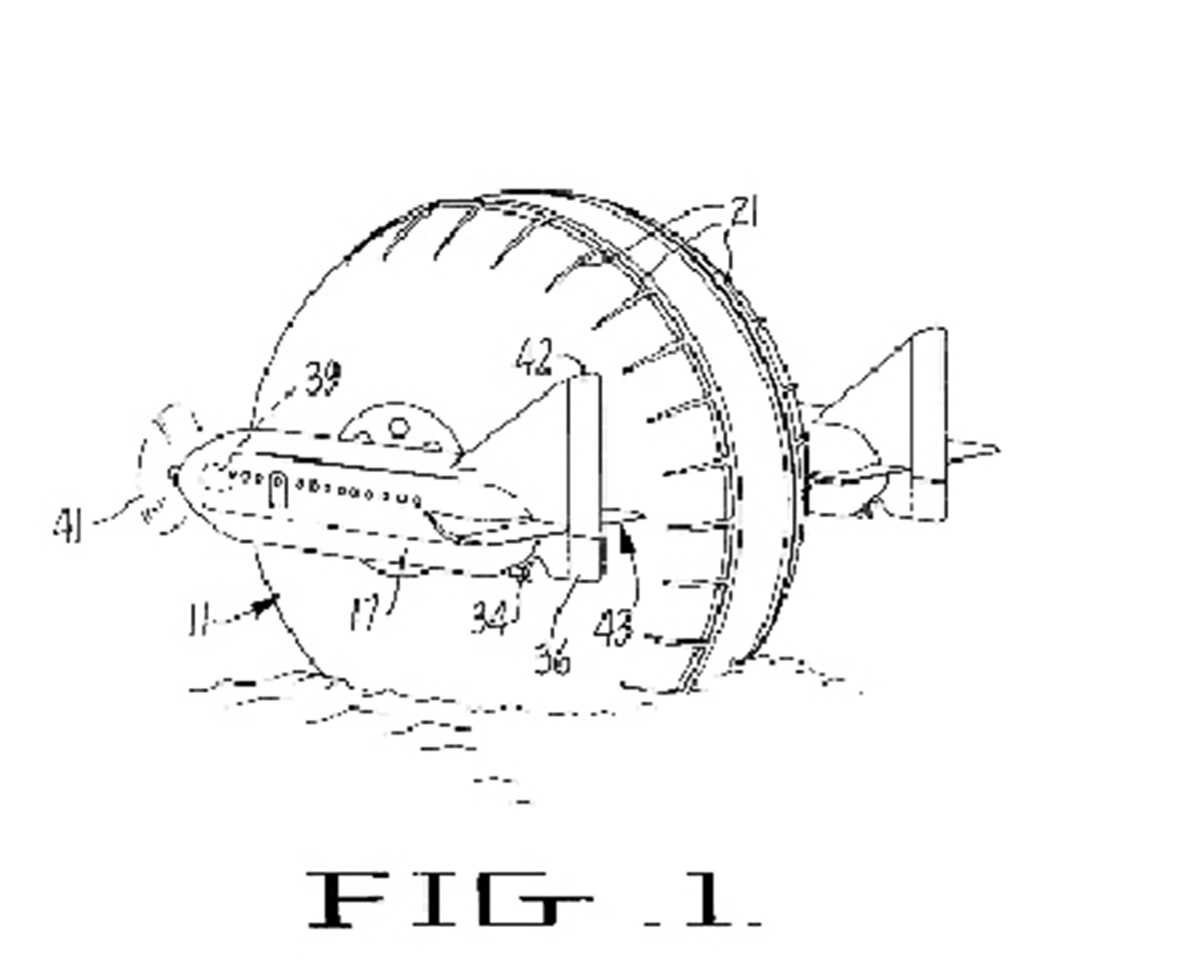 An illustration of Alessandro Dandini’s patent for his spherical marine vessel.