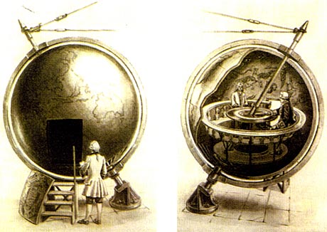 An illustration of the Gottorp Globe.