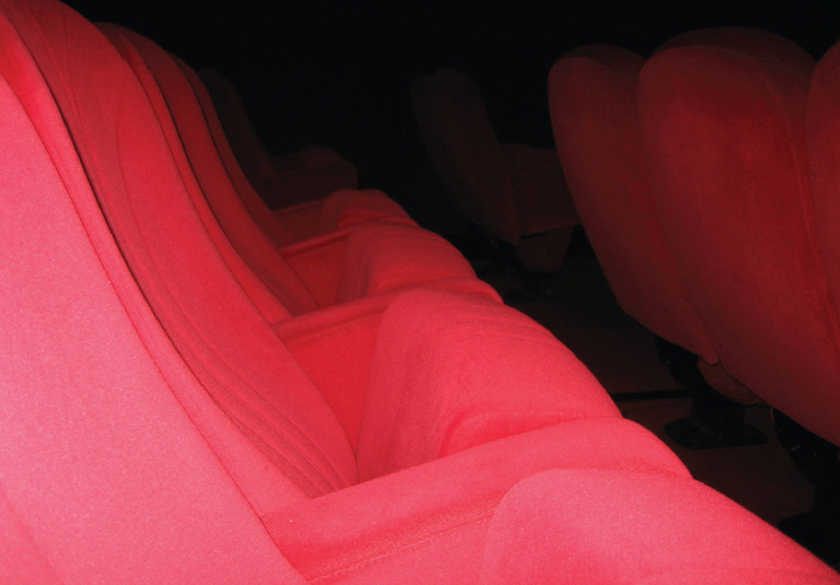 A photograph of the seats in Le Pagode, Paris.