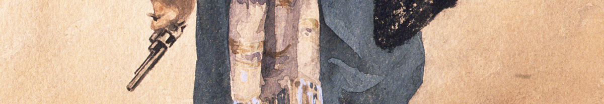 A detail from a watercolor portrait painted in eighteen ninety four by Karl Walser of his brother Robert dressed as the misfit robber Karl Moor in Friedrich Schiller’s seventeen eighty one play