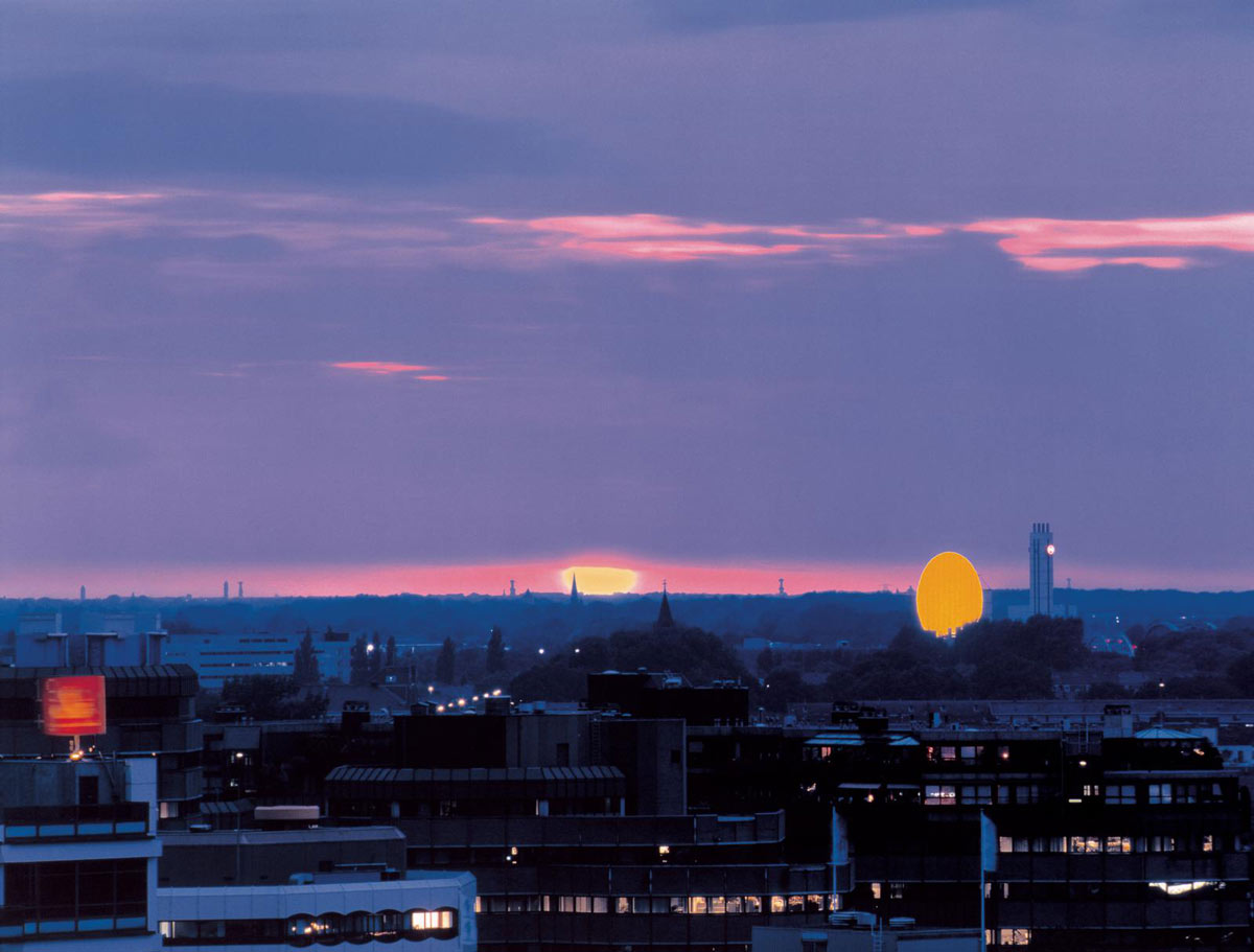 A 1999 work by artist Olafur Eliasson entitled “The Double Sunset.”