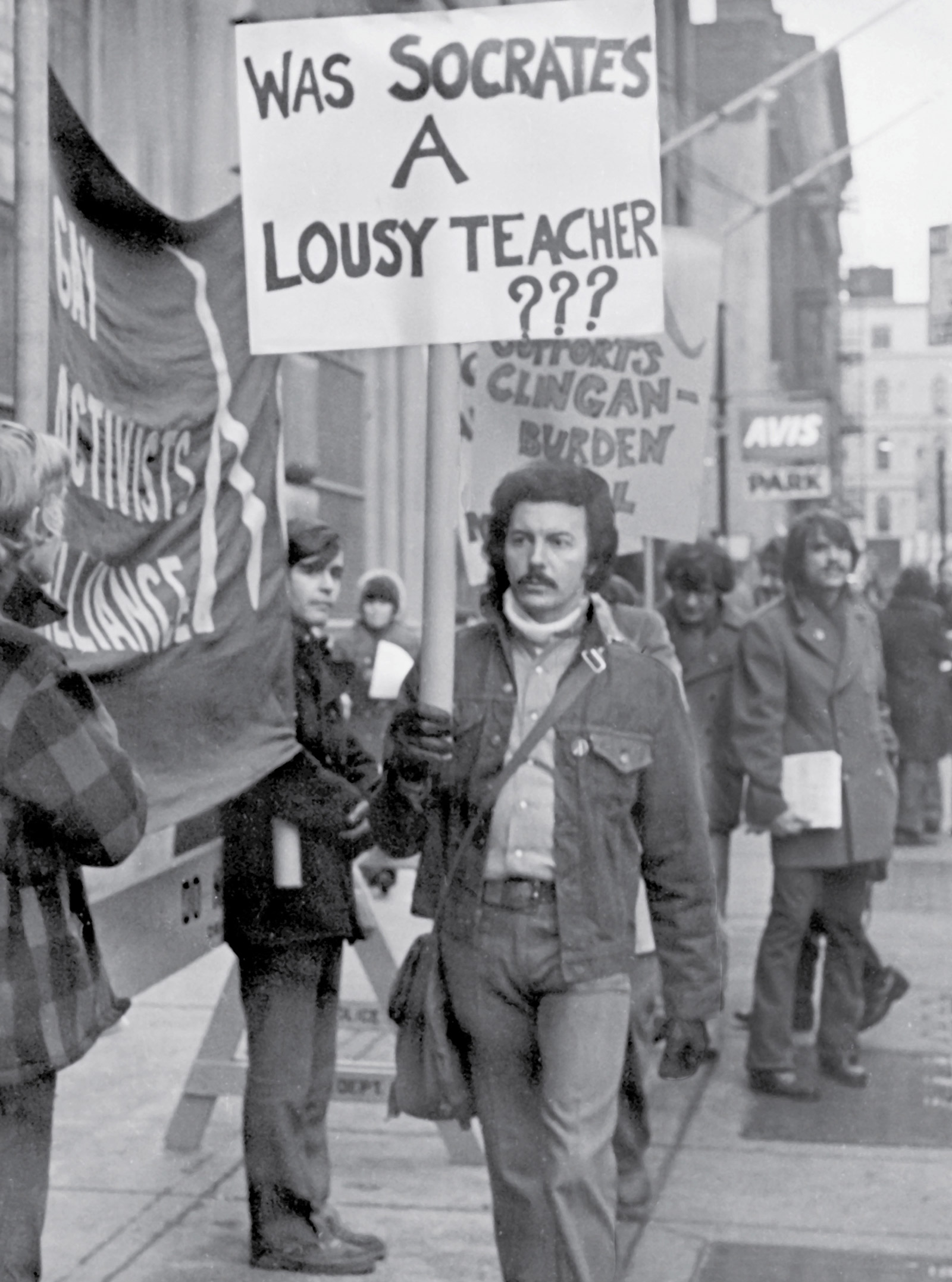 A 1971 protest by the Gay Activists Alliance outside the New
York City Board of Education in protest against the Board’s policy of refusing
teaching licenses to persons it suspected of being homosexual. Photo
Richard C. Wandel. Courtesy Lesbian, Gay, Bisexual, and Transgender Community
Center.