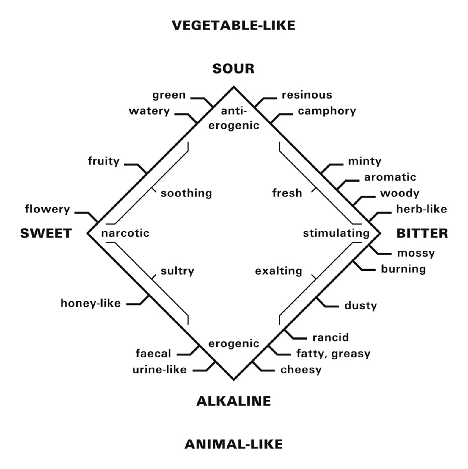 A scan of perfumer Paul Jellinek's classificatory system from 1951. 