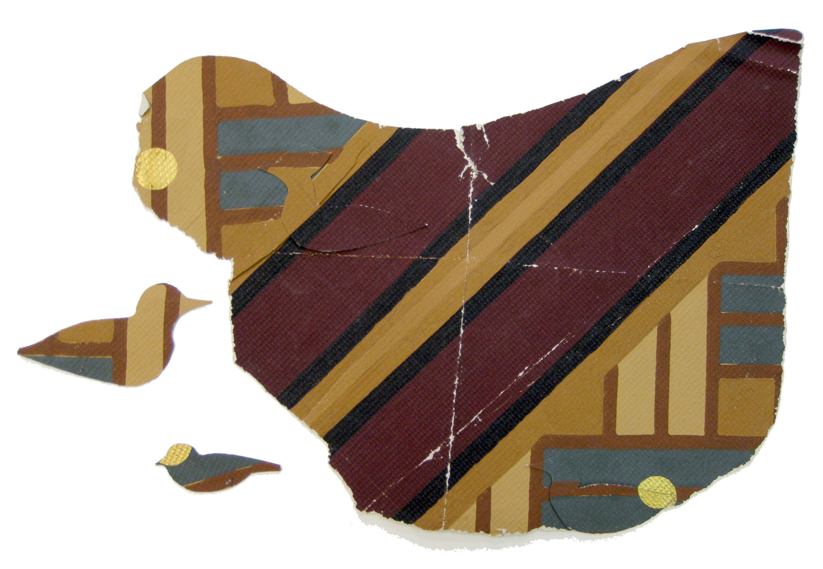 Cut-outs of birds created by Abbott Thayer from wallpaper in 1905. 