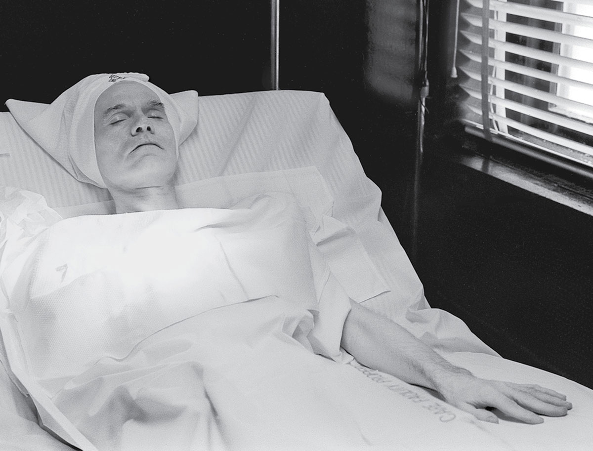 A 1981 photograph of Andy Warhol getting a facial.