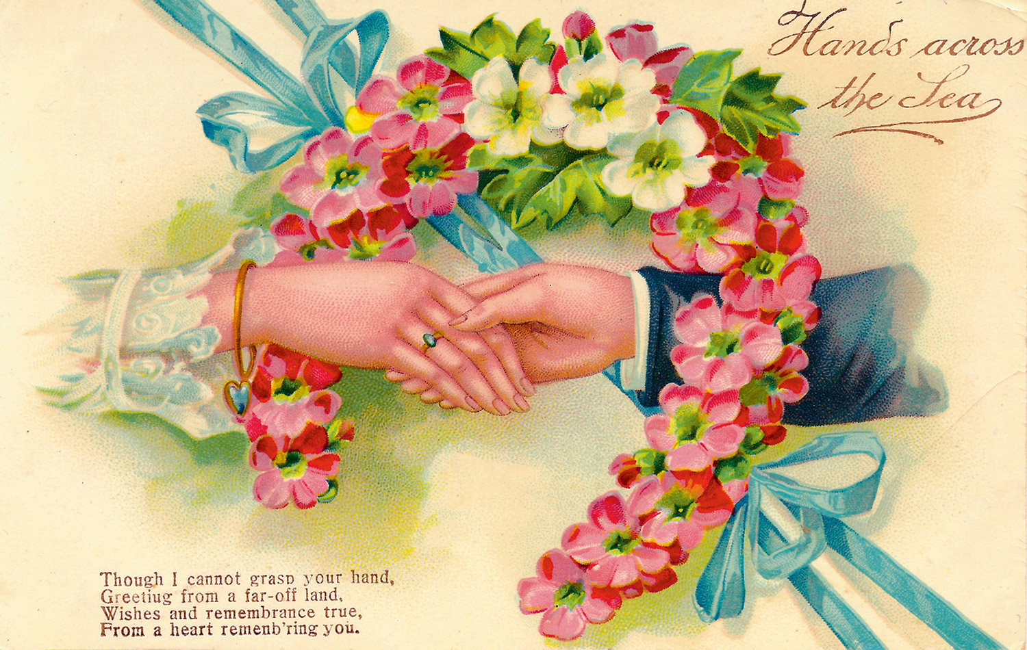 A “Hands Across the Sea” postcard published by Paul Finkenrath. 