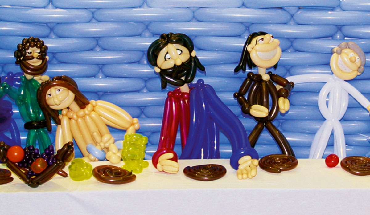 Detail from Ralph Dewey’s version of Leonardo’s Last Supper. Photo Don Nelson.