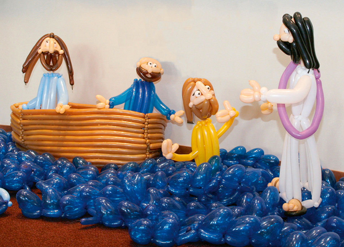 Ralph Dewey’s depiction of Jesus walking on water. Photo Don Nelson.
