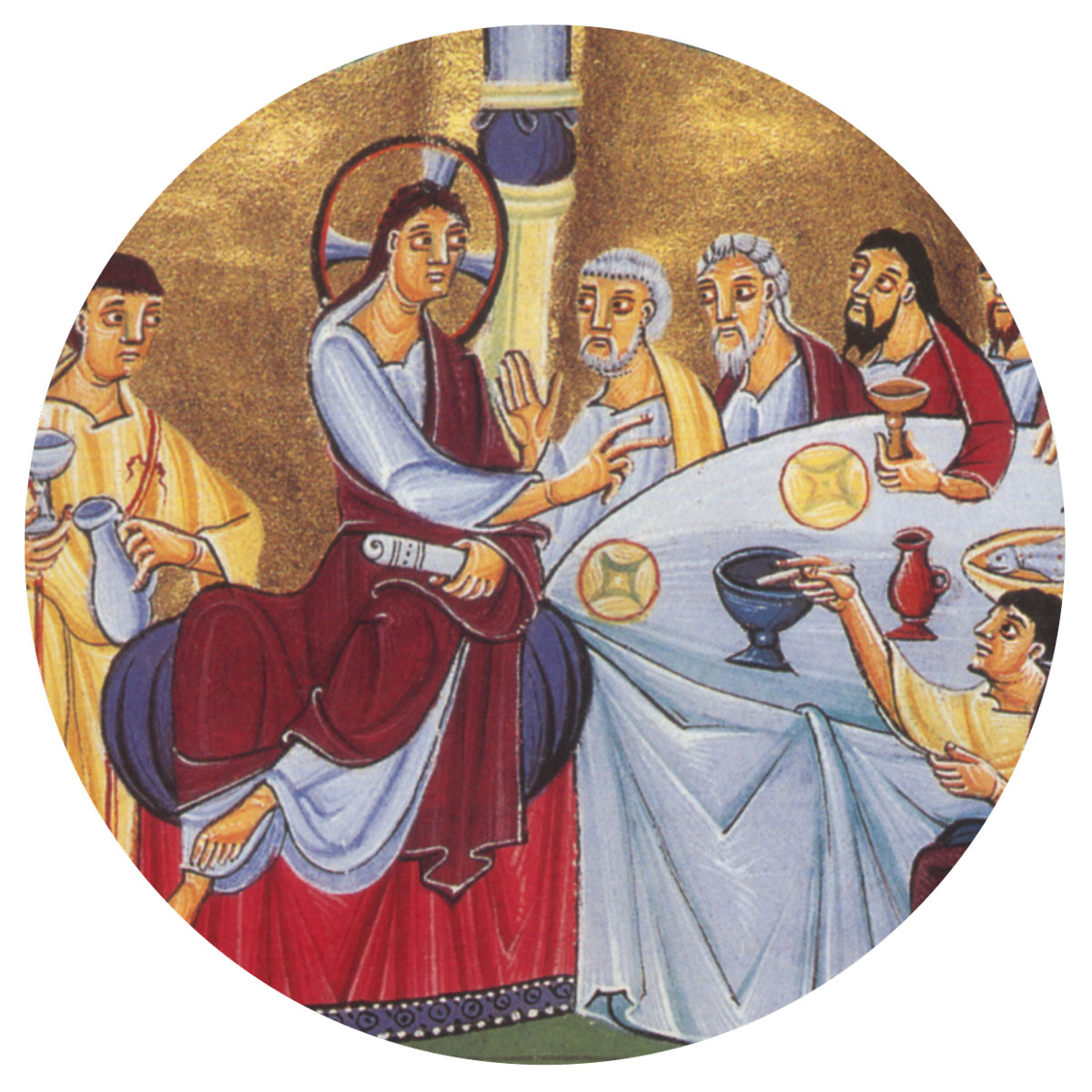 A detail from the circa ten oh two to ten twelve manuscript titled “The Pericopes of Henry the Second.”