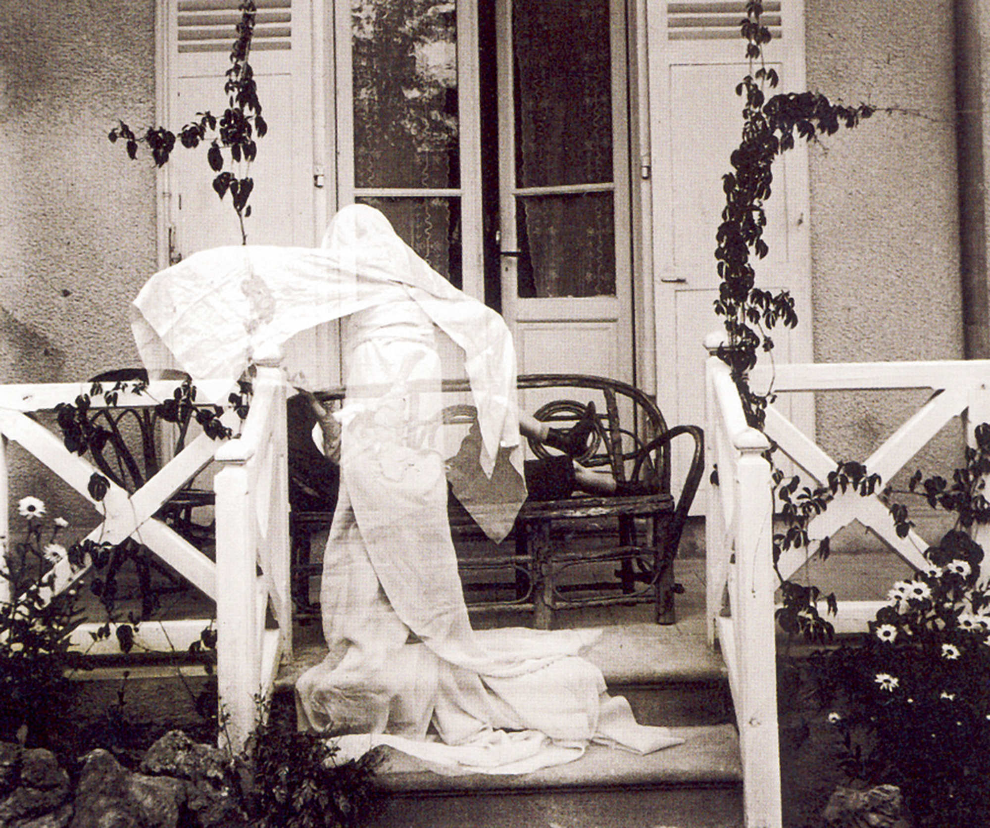 Jacques Henri Lartigue’s photograph of his brother Maurice (nicknamed Zissou) dressed as a ghost, 1905. The eleven-year-old artist described the process in his journal: “I ask Zissou to dress up in a sheet. He comes and puts himself in front of the lens. I open the lens cap, I close it again. Zissou goes away and I open the lens cap again without him in the picture. And I really hope it’s going to be a fine ghost photograph.”