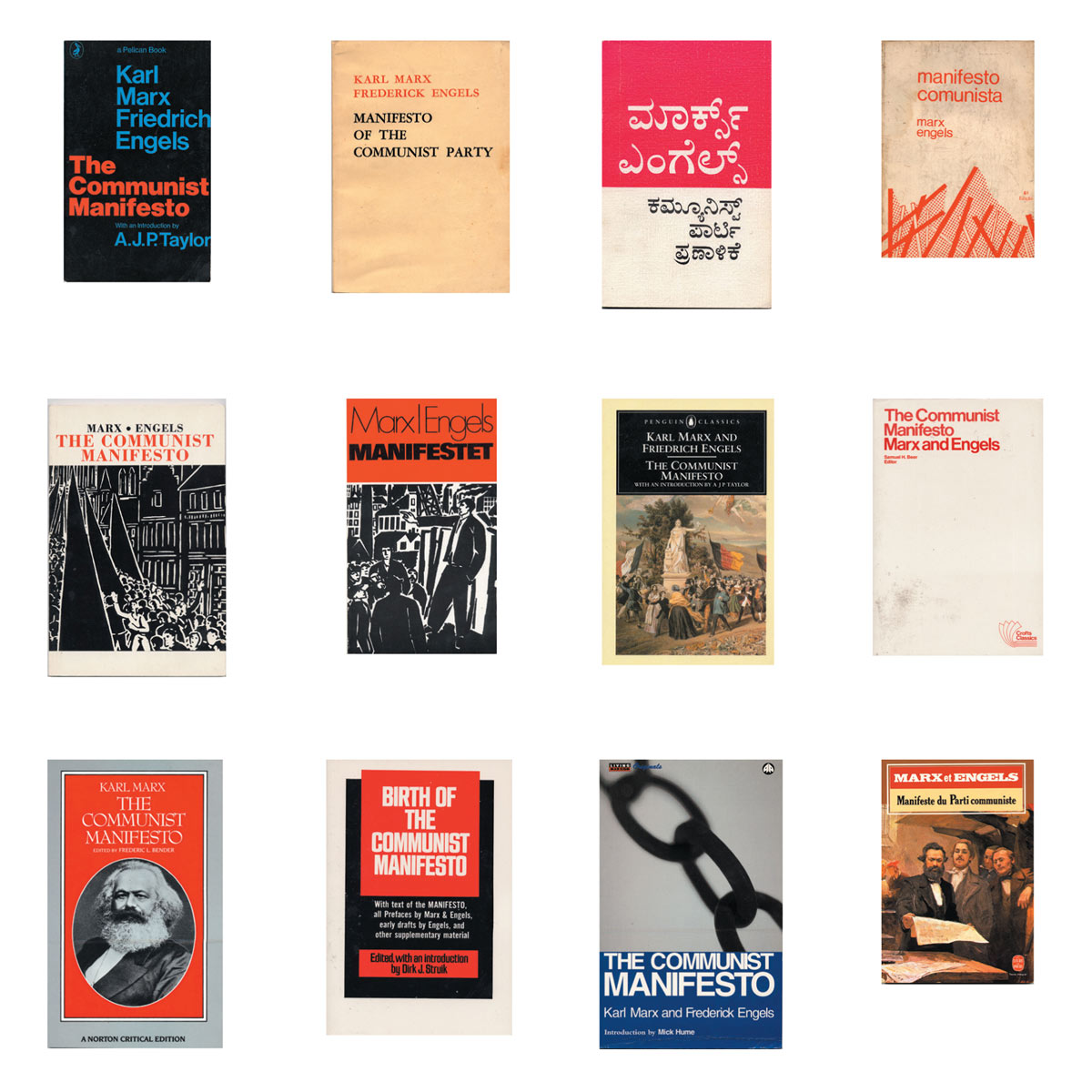 Year of publication (from top, left to right): 1974, 1977, 1978, 1982, 1983, 1984, 1985, 1987, 1988, 1993, 1996, 1997. (For full citations, see footnote 1.)