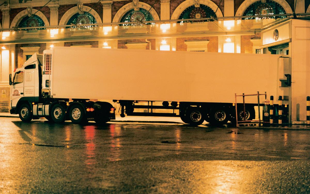 A photograph by artist Andrew Cross entitled “Central Meat Market, London, 15 May 2001.”