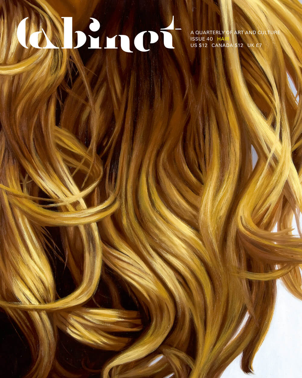 Artist Julia Jacquette’s 2009 painting Blond Hair (Long) depicting a close-up of locks of wavy blond hair.