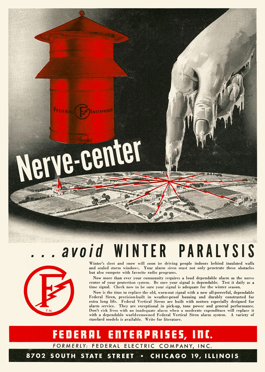 Advertisement from October 1950 issue of Fire Engineering. Courtesy Eric Laskowski, www.michigancivildefense.com.