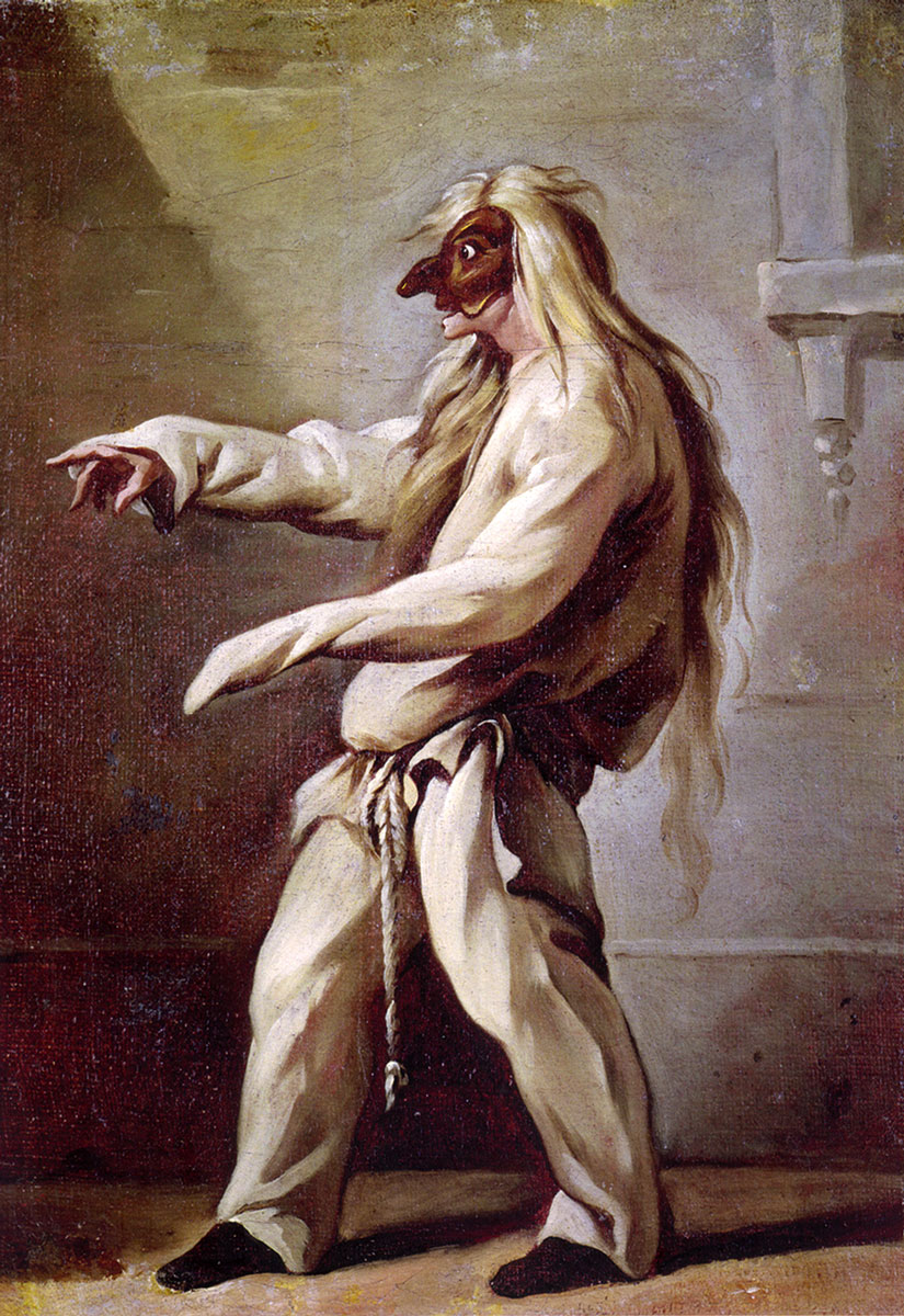 The Zanni, as depicted in Claude Gillot’s seventeen hundred “Character from the Commedia dell’Arte.”
