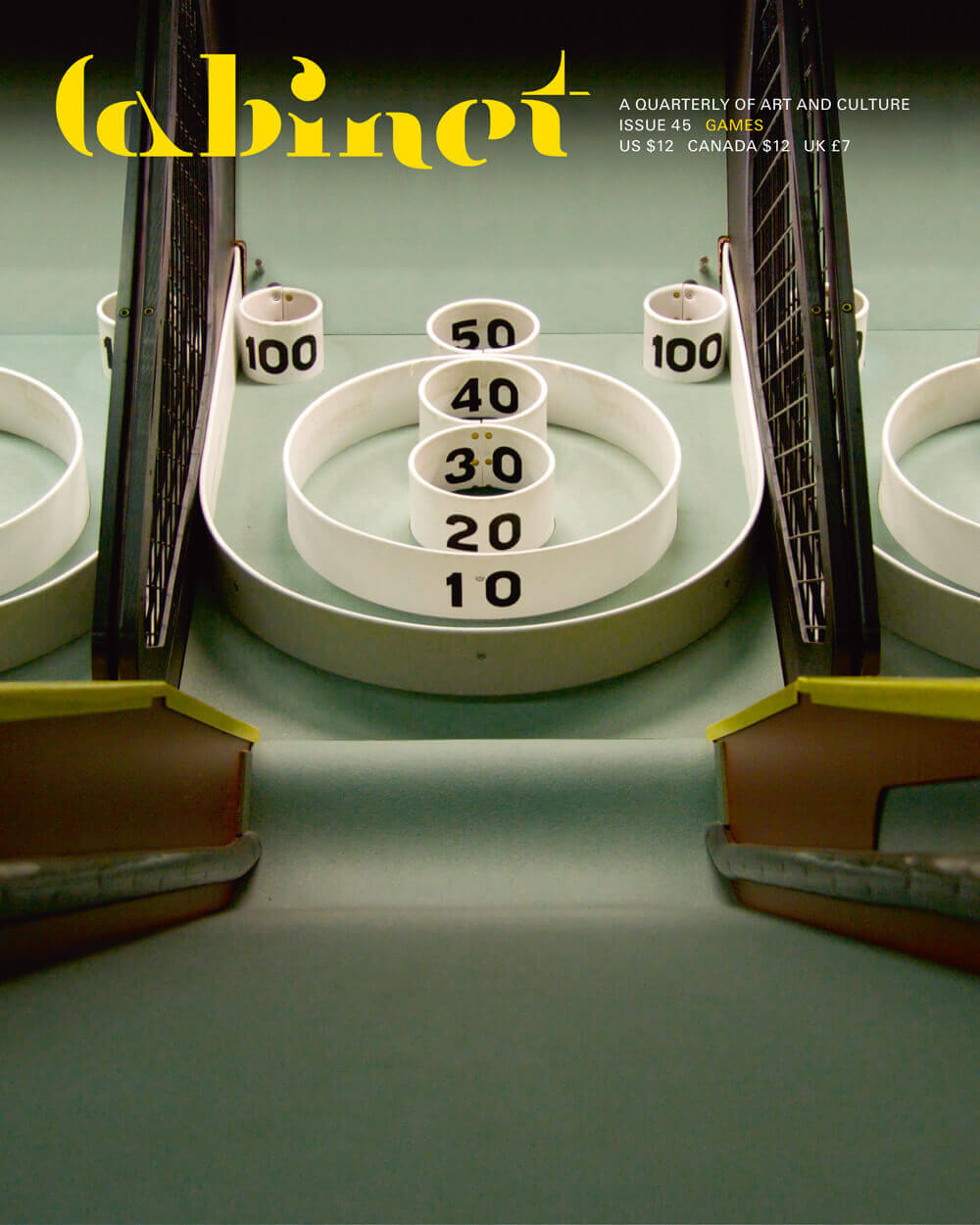 A 2011 photograph of a skeeball game.