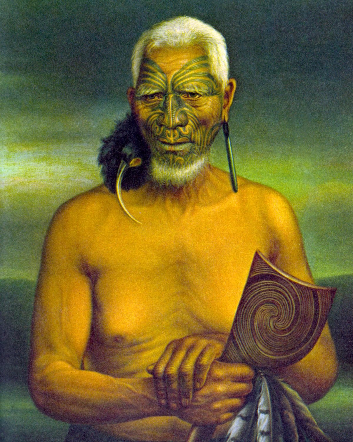 A late-nineteenth century painting by Gottfried Lindauer of Maori chief Tukukino.