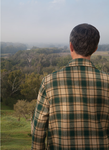 A photograph of the author contemplating a wild landscape that he will subsequently cross. 