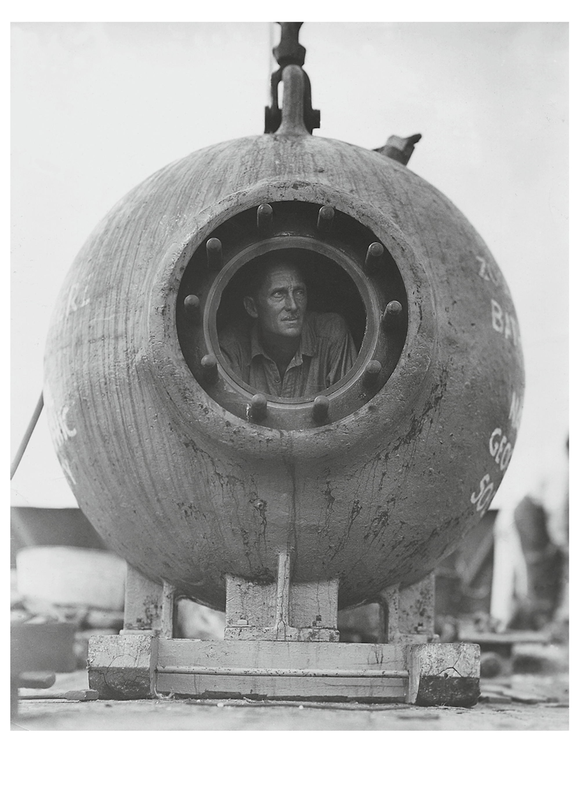 William Beebe in the Bathysphere, early 1930s. Courtesy the Wildlife Conservation Society.