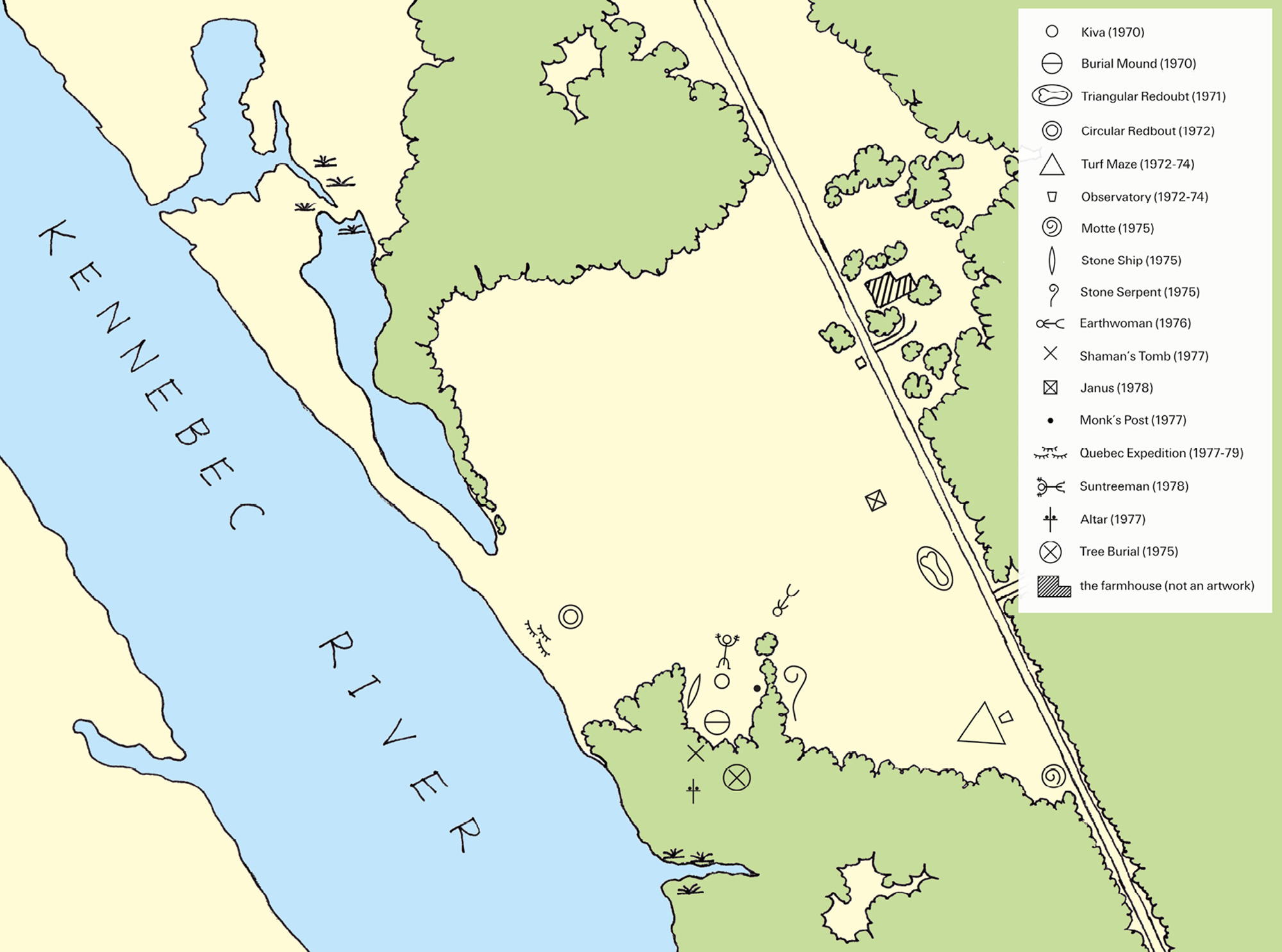 The author’s crude map of Pratt Farm and Pierce’s earthworks.