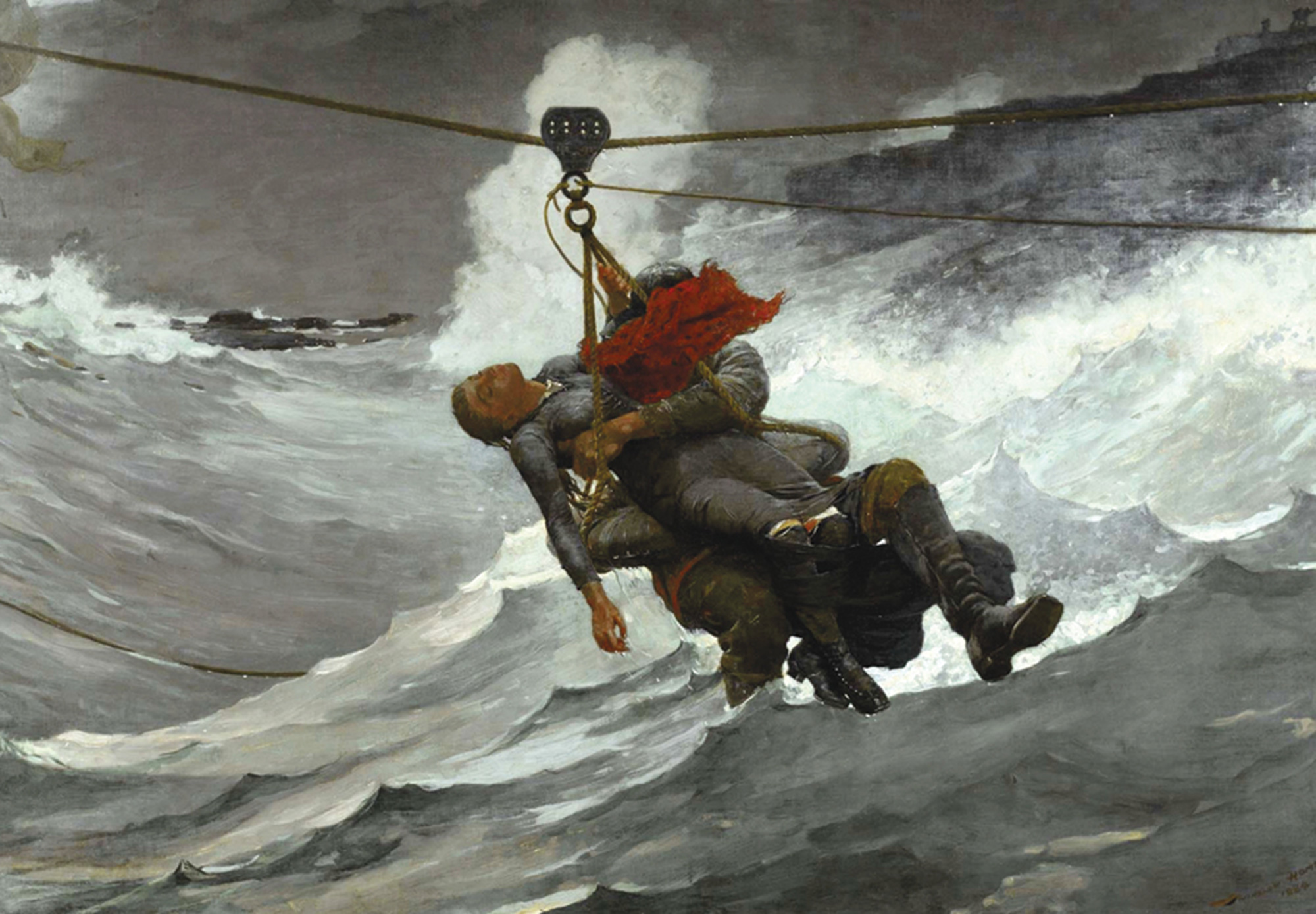 Winslow Homer’s eighteen eighty-four artwork titled “The Life Line.”