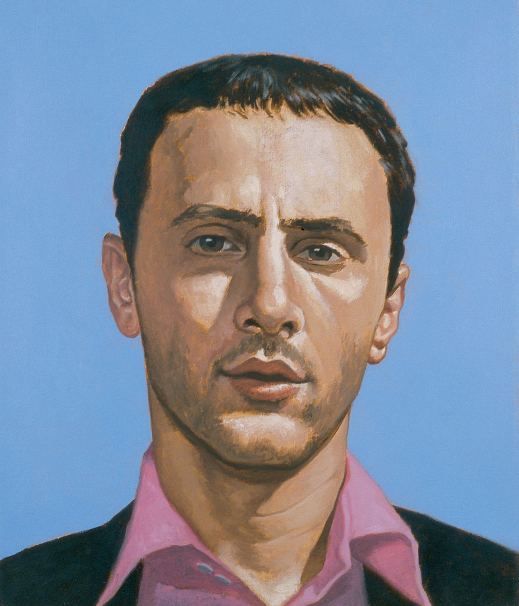 A 2001 painting by Peter Rostovsky entitled “I’m a 32-yr-old Californian; Anglo/Spaniard mix, short dark straight hair, 5'10