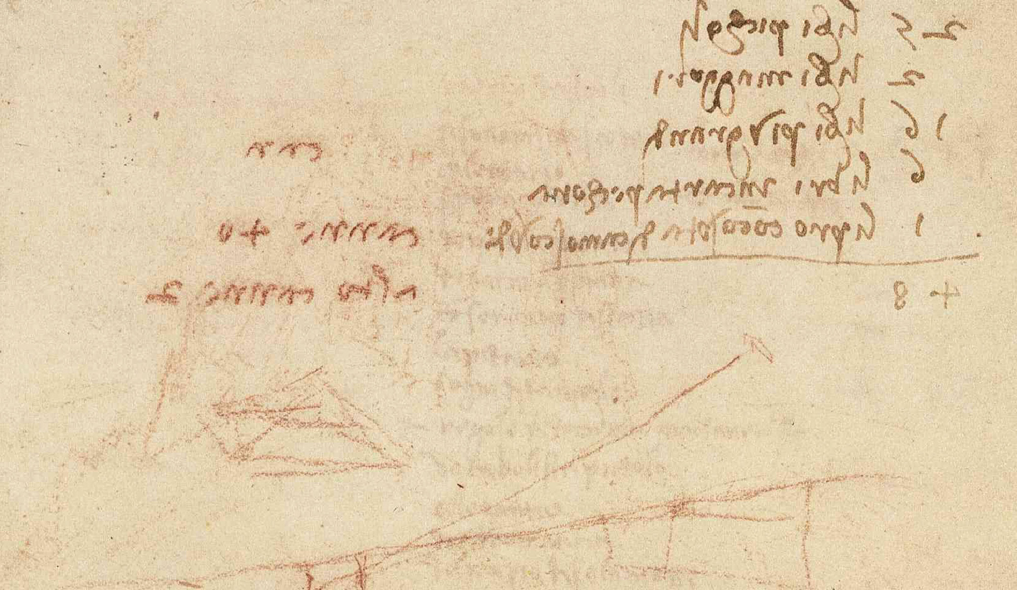 The maestro miscalculates. In the Codex Madrid II (folio 3v) in Spain’s Biblioteca Nacional, Leonardo lists fifty volumes (“25 small books; 2 larger books; 16 rather larger books; 6 books on vellum; 1 book bound in green chamois”) but adds them incorrectly to arrive at a total of forty-eight. These volumes are not considered to be part of his library; many scholars speculate that they are his own notebooks and collections of drawings.