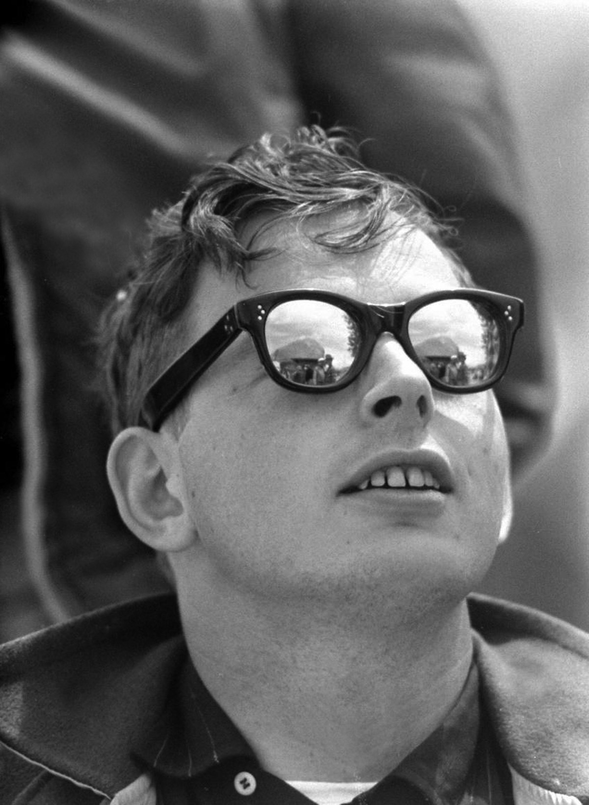 A photograph of an attendee of the nineteen fifty-seven Interplanetary Spacecraft Convention at Giant Rock. The fifth gathering of this annual meeting was photographed by Ralph Crane for “Life” magazine’s 27th of May nineteen fifty-seven issue. 