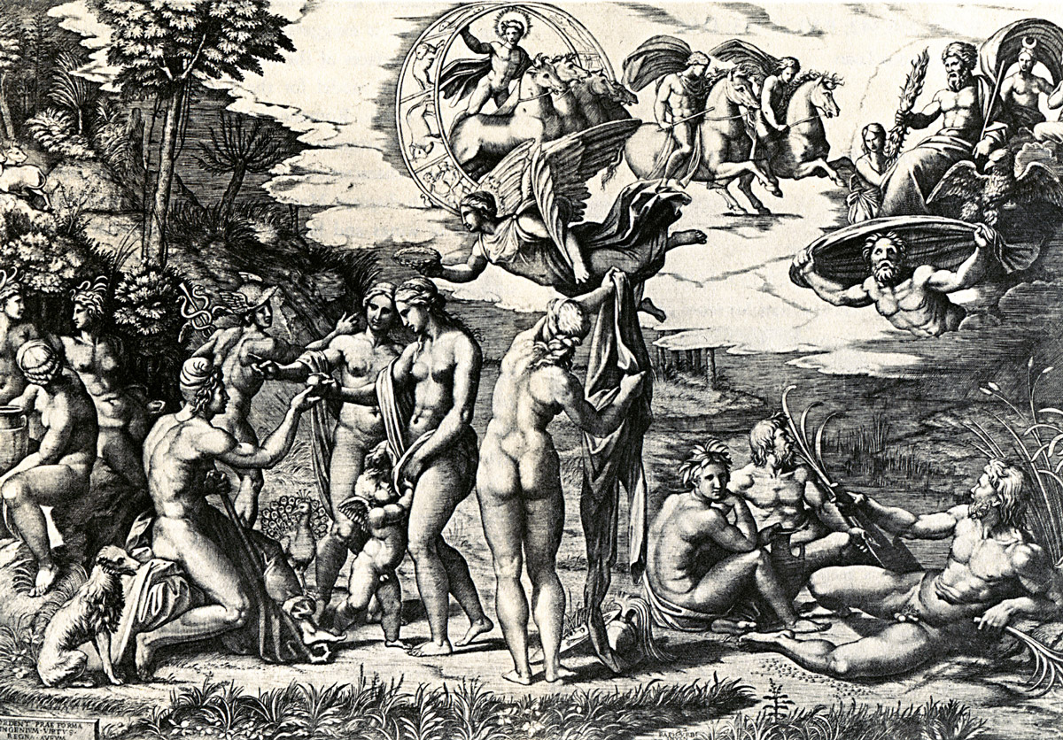 Marcantonio Raimondi, The Judgment of Paris, ca. 1510–1520.
