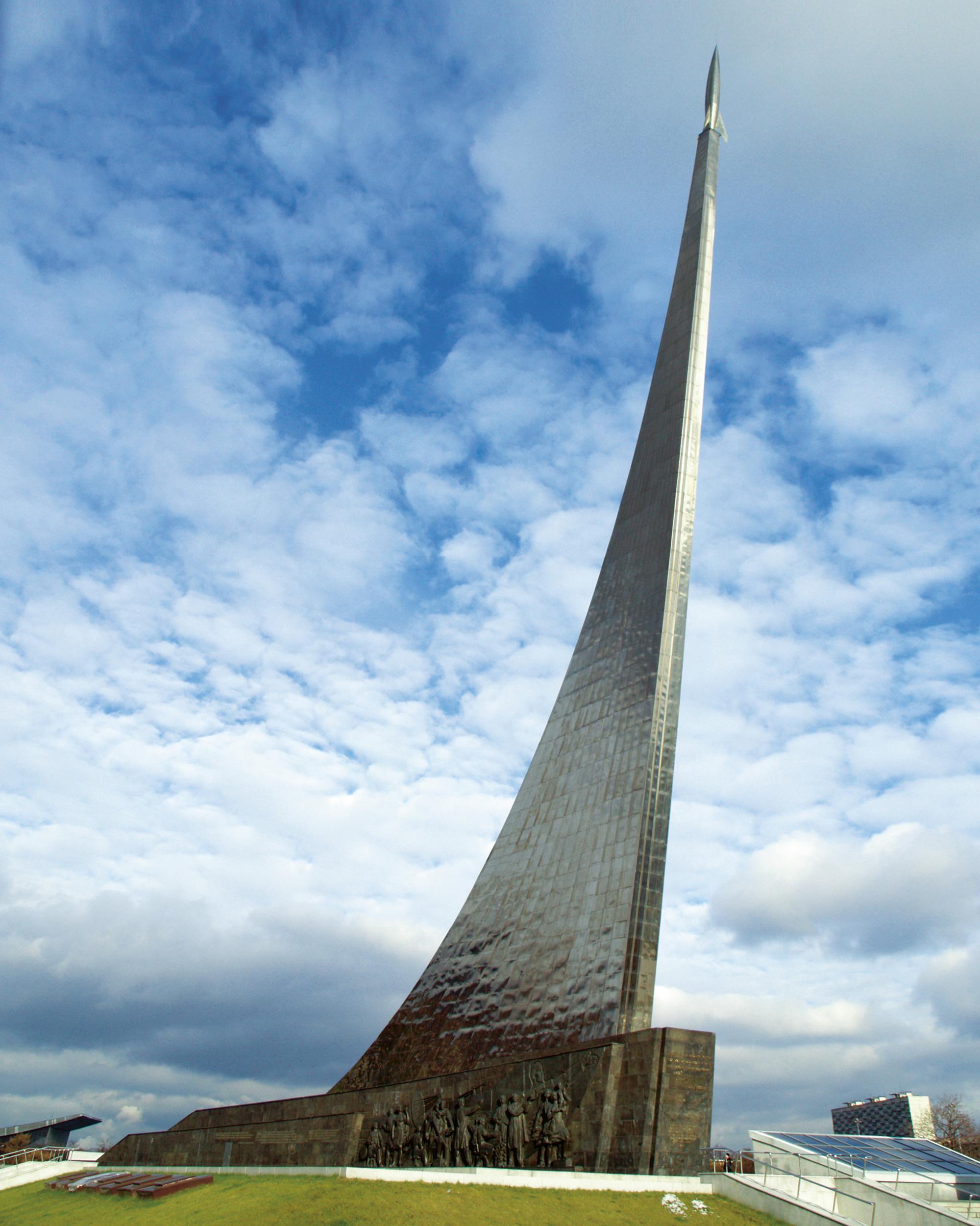 A photograph of Moscow’s Monument to the Conquerors of Space.