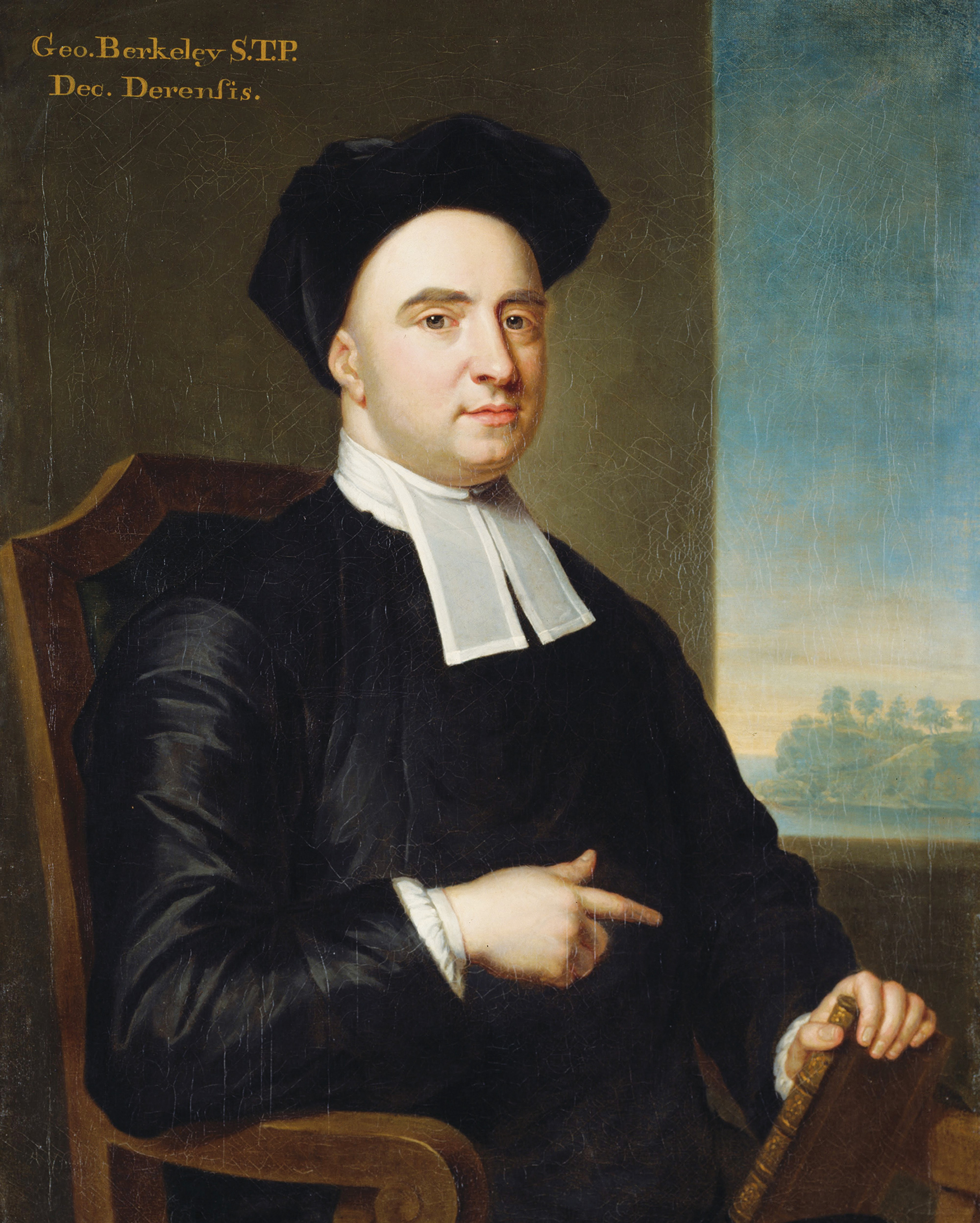 A seventeen twenty seven portrait of George Berkeley by John Smibert.