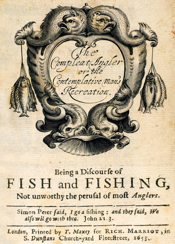 The frontispiece to Izaak Walton's sixteen fifty three
