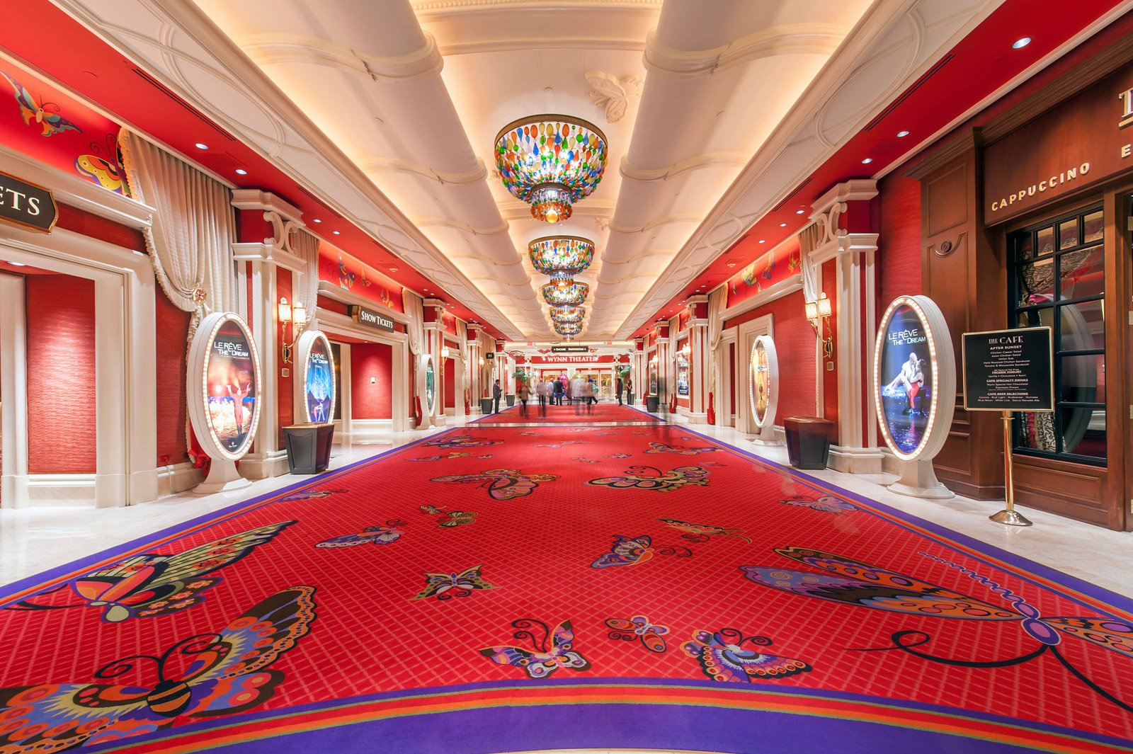 A photograph of the carpeting in a hallway of the Wynn Las Vegas hotel.