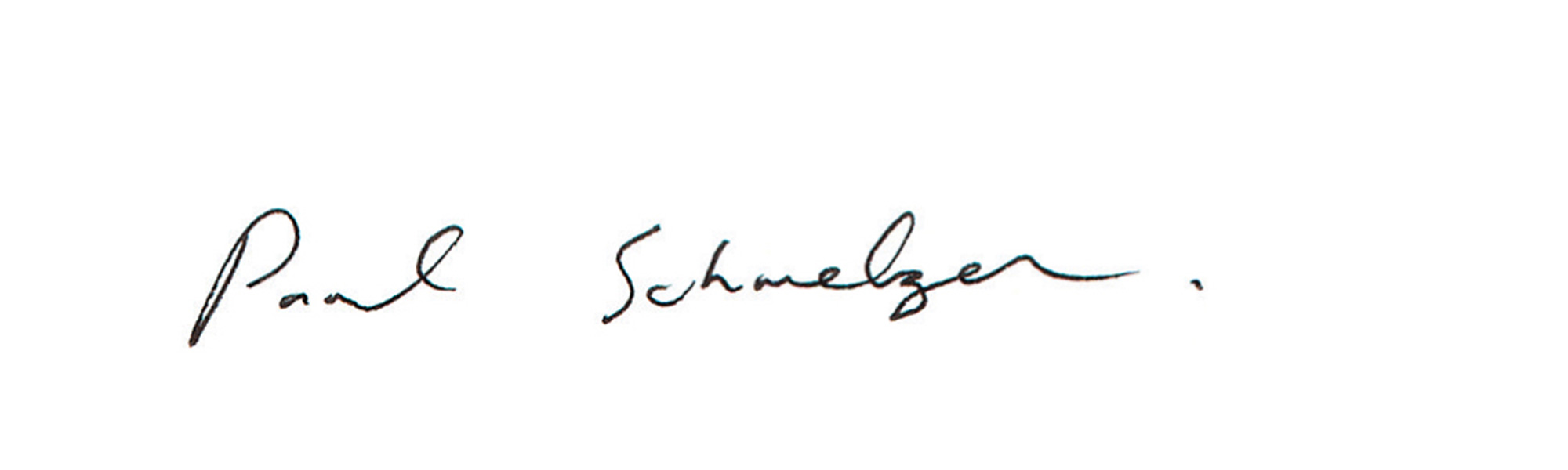 A photograph of Maya Lin's written version of the name Paul Schmelzer.