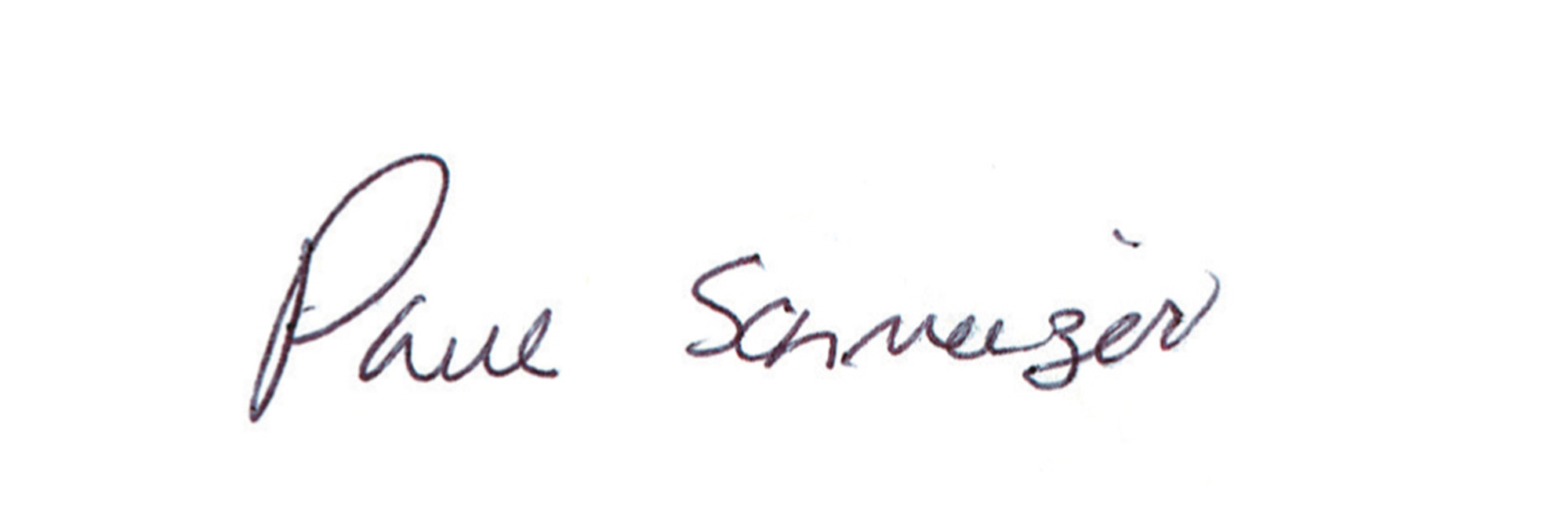 A photograph of Winona LaDuke's written version of the name Paul Schmelzer.