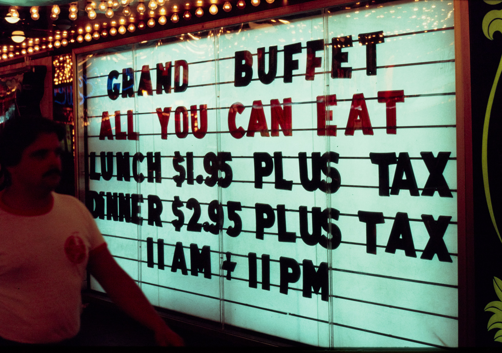 Sign advertising the all-you-can-eat Grand Buffet at an unspecified Las Vegas casino.