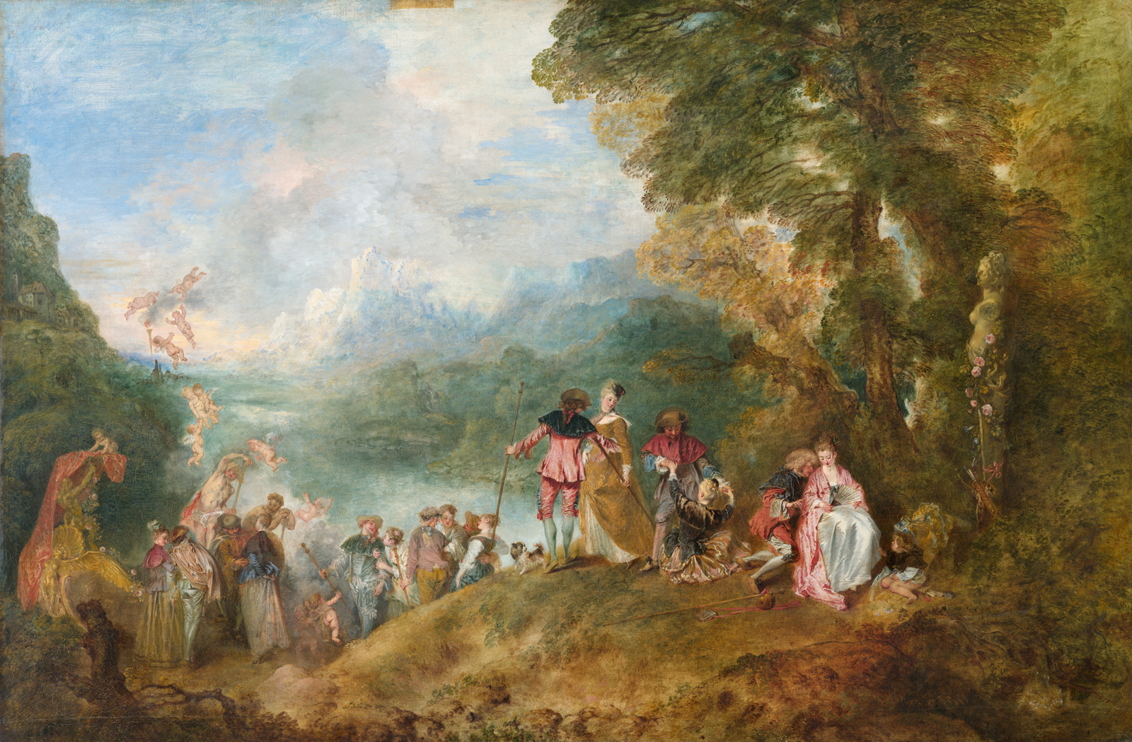 Jean-Antoine Watteau’s painting of merrymakers either embarking for or arriving at the island of Cythera.