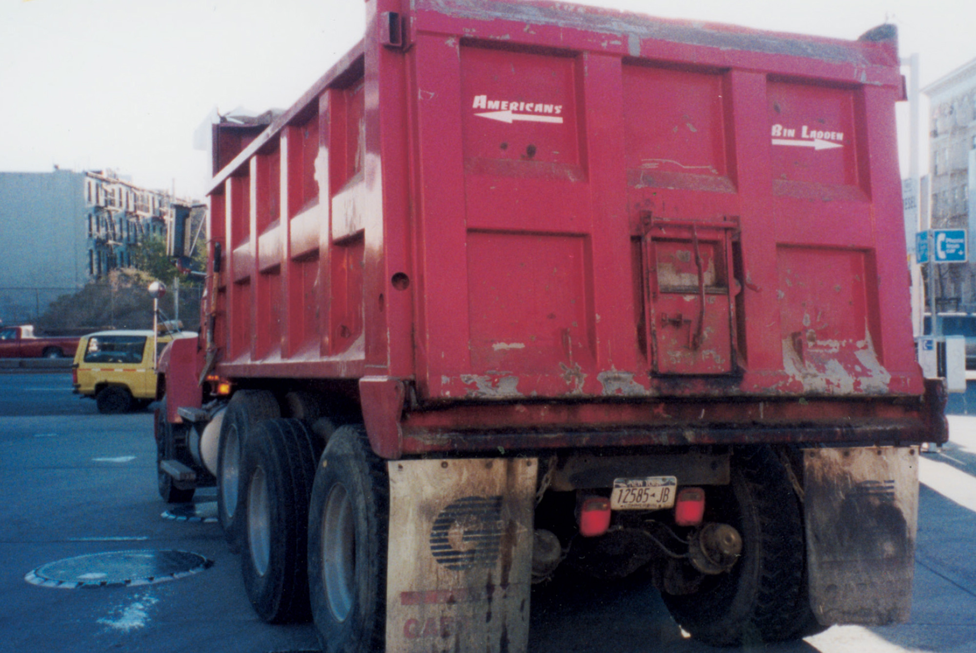 A photo by Joseph Fratesi of the back of a truck with the word 