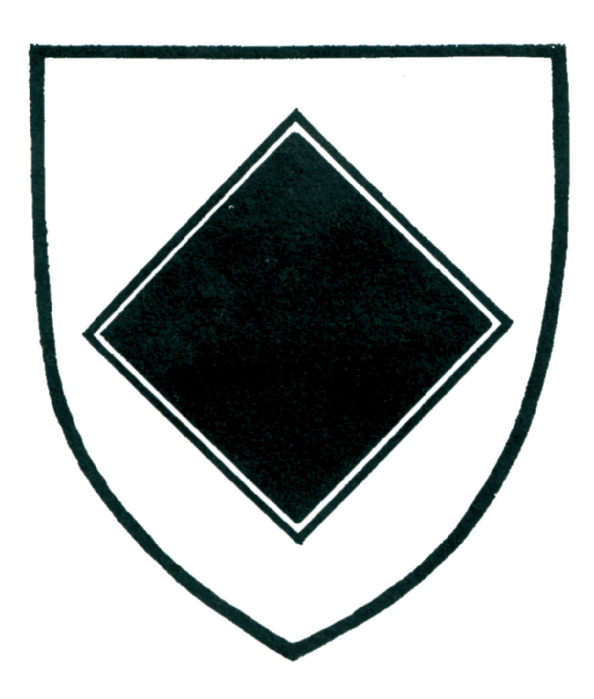 A drawing of a lozenge form from heraldry.