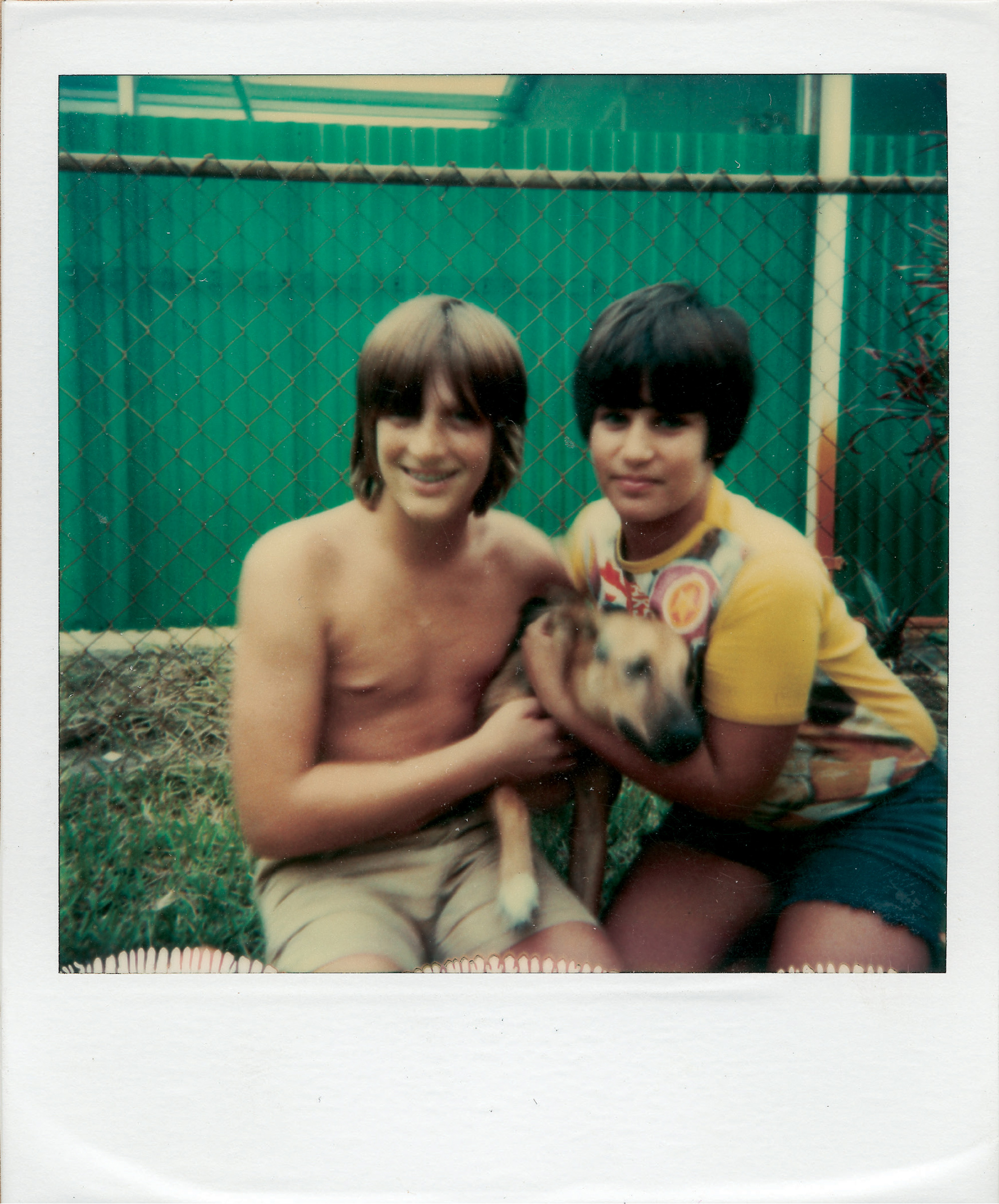 A snapshot of David Serlin and his brother Stuart with their dog Sheba in 1978 before the onset of WDAD.