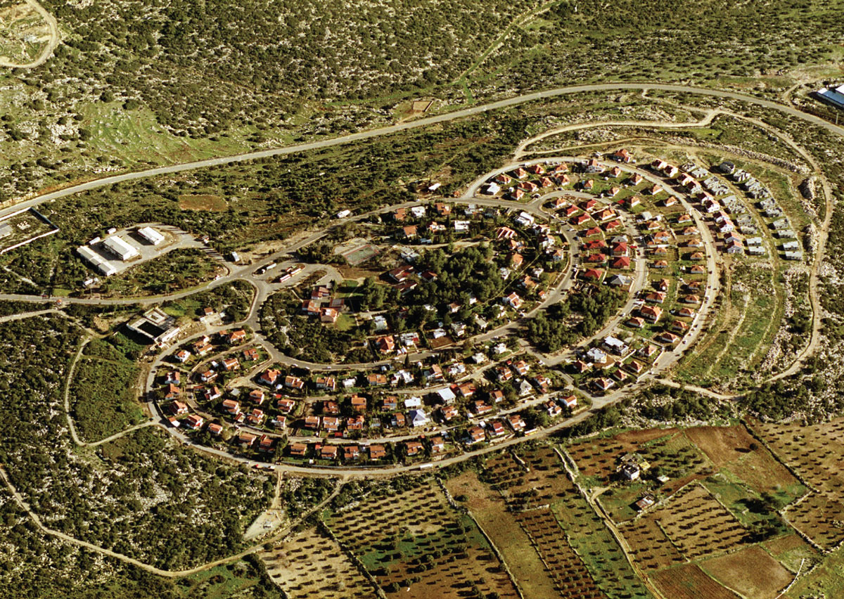 Aerial view of the Israeli settlement of Shaked, which lies near Jenin.