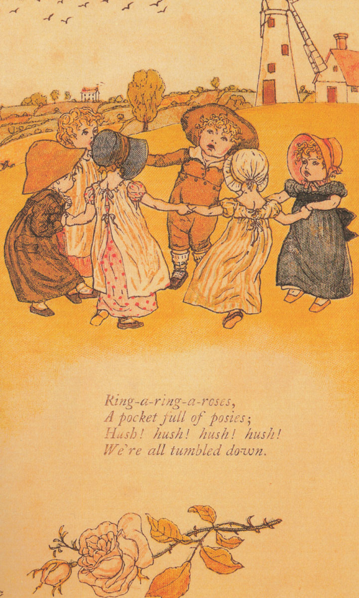 An illustration by Kate Greenaway for the 1881 nursery rhyme collection